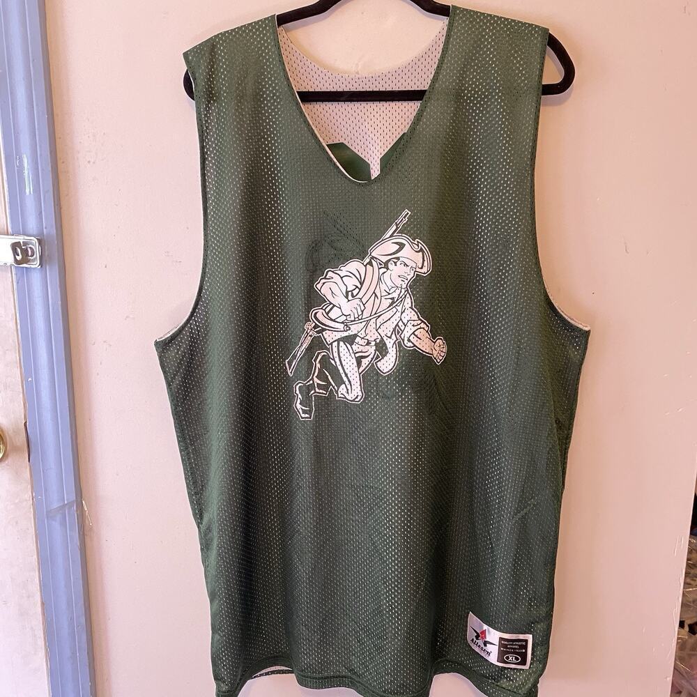 Alleson athletic men adult size XL reversible Hunting Man # 32 Green White Mesh - Picture 6 of 8
